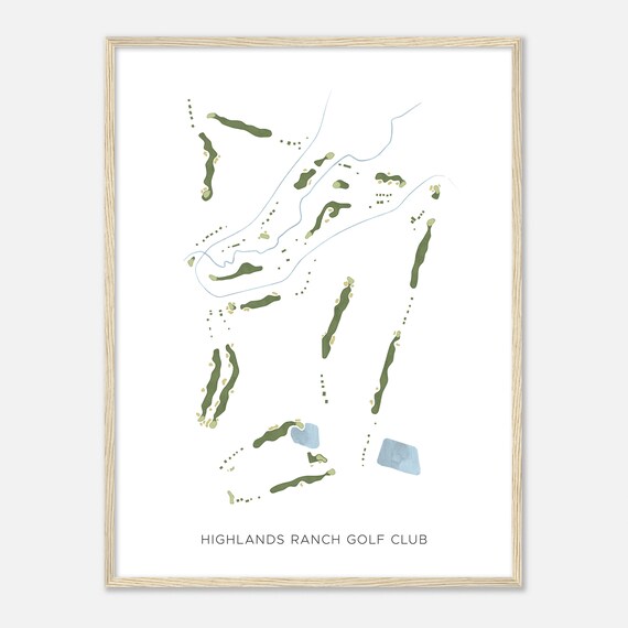 Highlands Ranch Golf Club Colorado Modern Watercolor Map Golfer Gift Golf Wall Art Golf Poster Print Course Layout