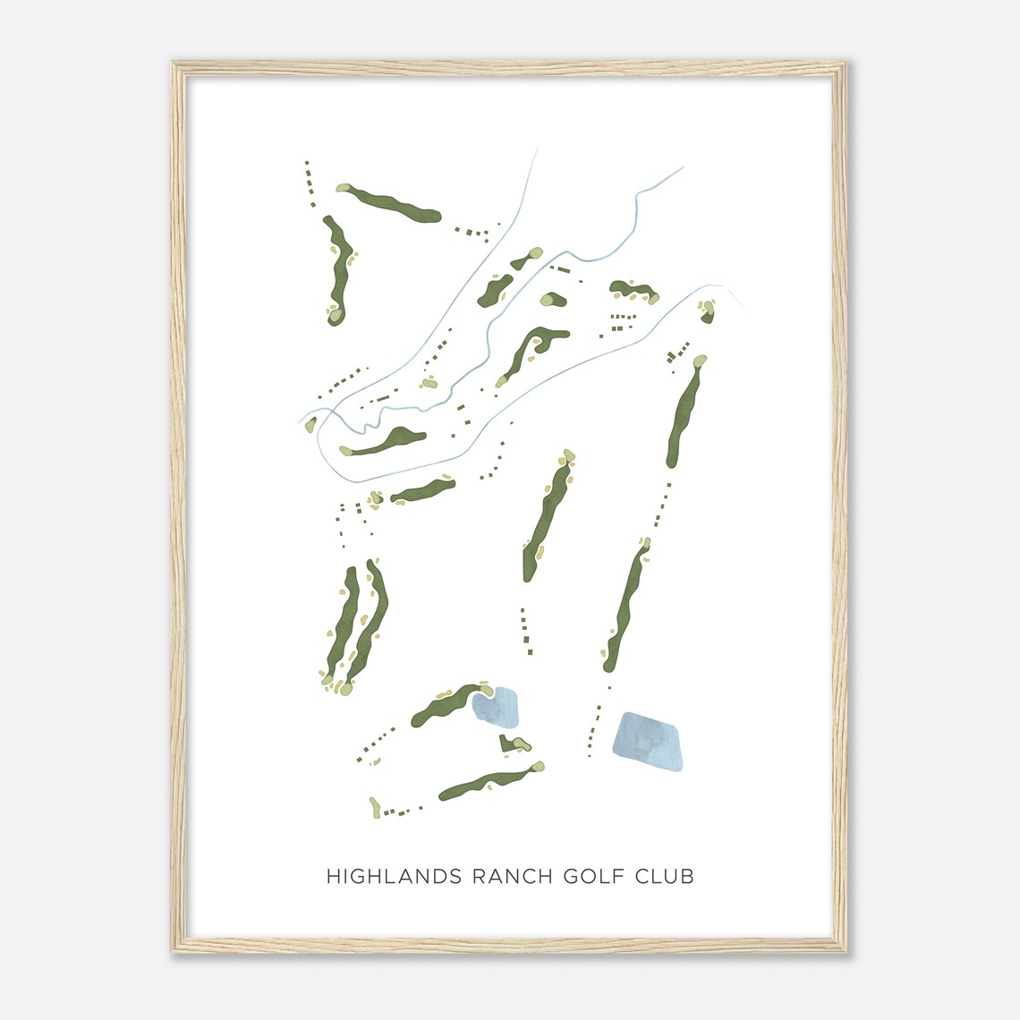 Highlands Ranch Golf Club Watercolor Fairway Map Golfer Poster