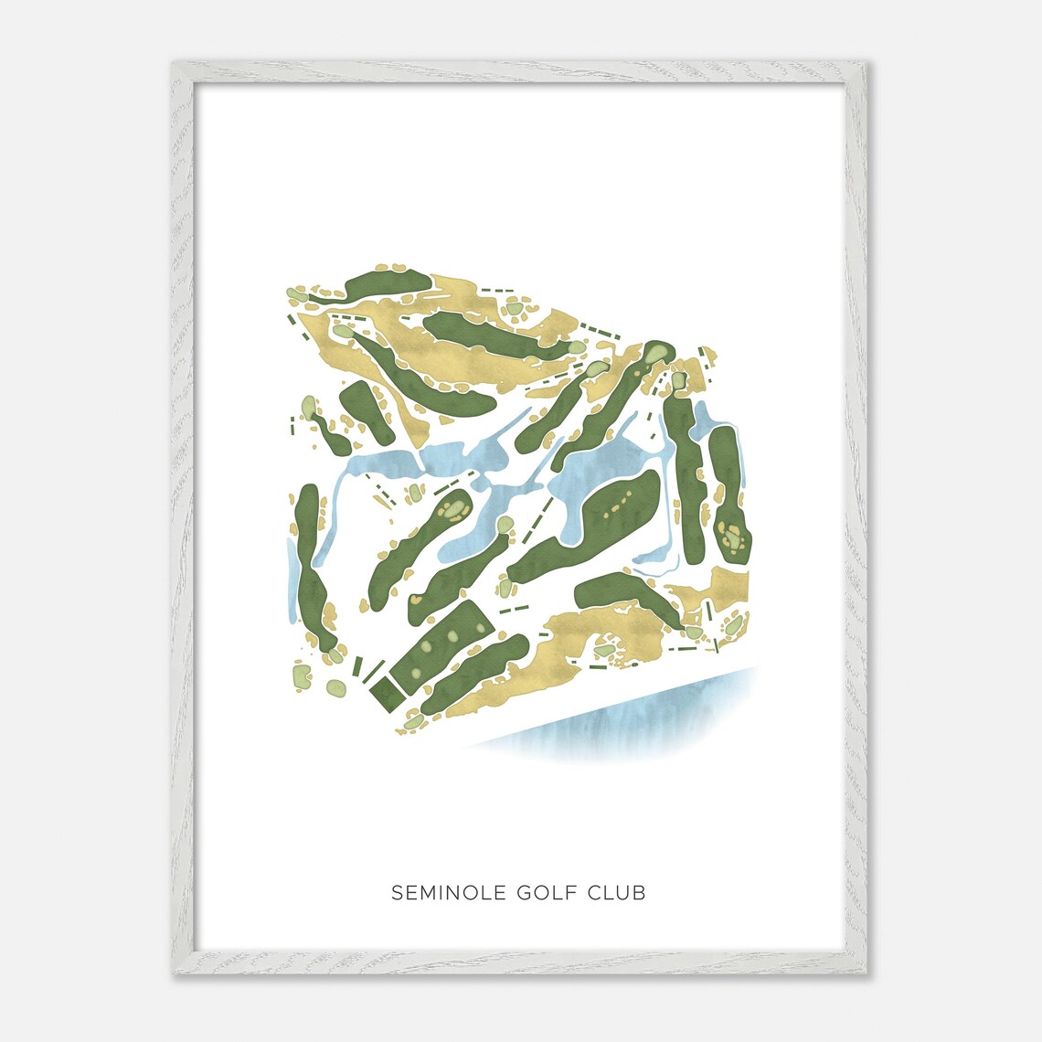 Seminole Golf Club, Juno Beach Florida Watercolor Map - Image 2