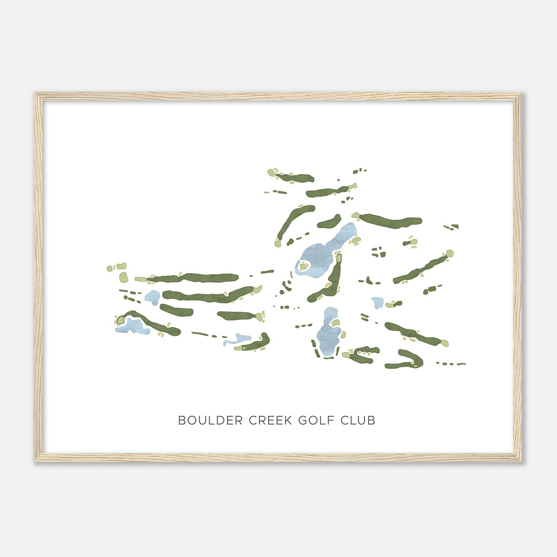 Boulder Creek Golf Club Watercolor Golf Course Map Poster for Golfers
