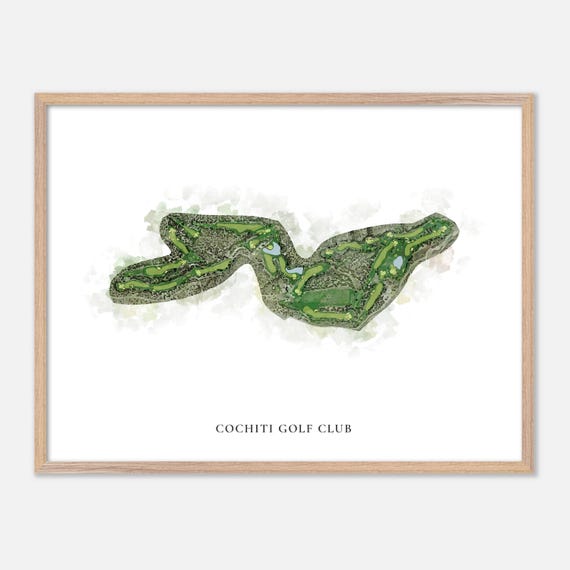 Cochiti Golf Club In Cochiti Lake New Mexico Classic Watercolor Map Golfer Gift Golf Wall Art Golf Poster Print Course Layout