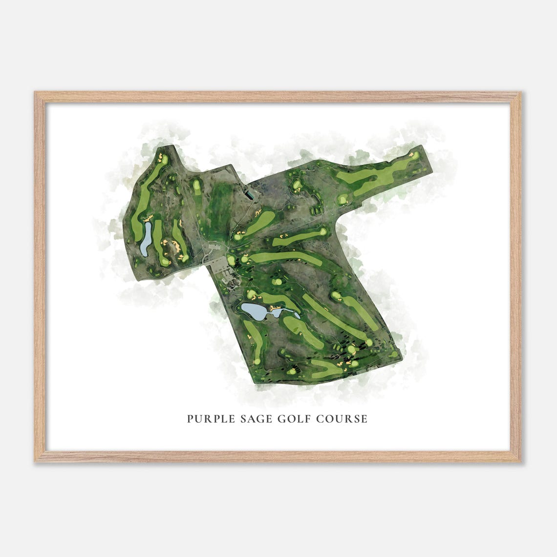 Purple Sage Golf Course Evanston Wyoming Classic Watercolor Poster