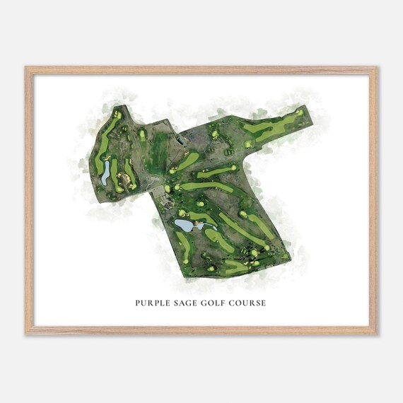 Purple Sage Golf Course Evanston Wyoming Classic Watercolor Poster