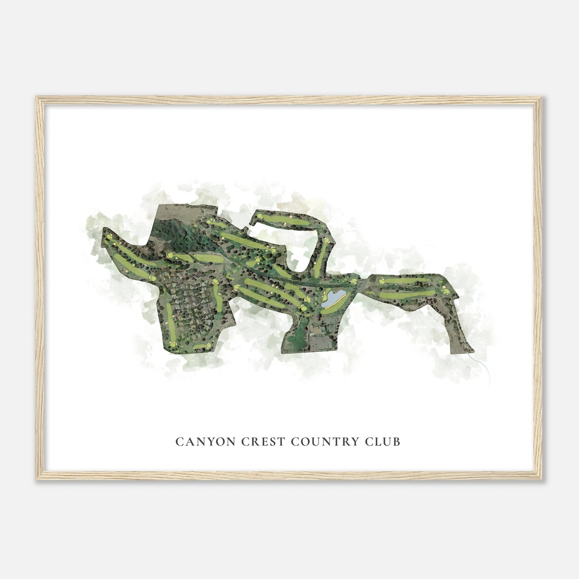 Canyon Crest Country Club California Classic Watercolor Golf Map Print - Image 2
