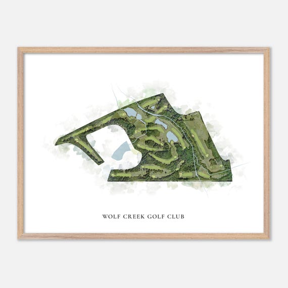 Wolf Creek Golf Club In Atlanta Georgia Classic Watercolor Map Golfer Gift Golf Wall Art Golf Poster Print Course Layout