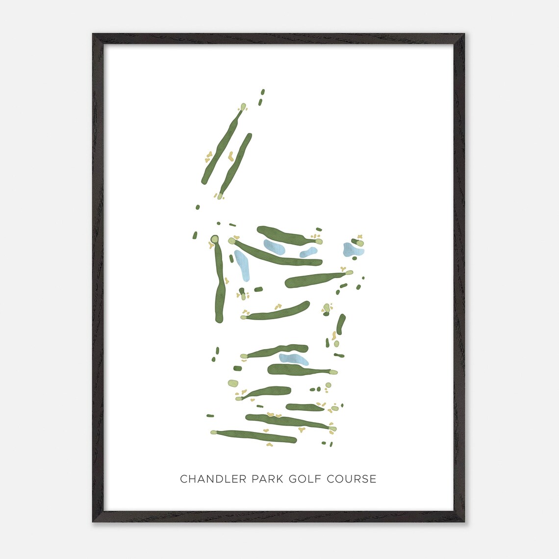 Chandler Park Golf Course Detroit Michigan Modern Watercolor Golf Map Poster - Image 3