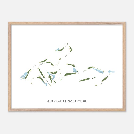 Glenlakes Golf Club In Foley Alabama Modern Watercolor Map Golfer Gift Golf Wall Art Golf Poster Print Course Layout