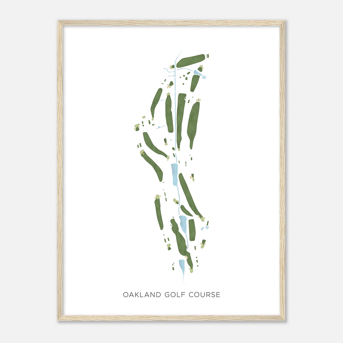 Oakland Golf Course Maryland Modern Watercolor Map Golfer Gift Golf Wall Art Golf Poster Print Course Layout - Image 2