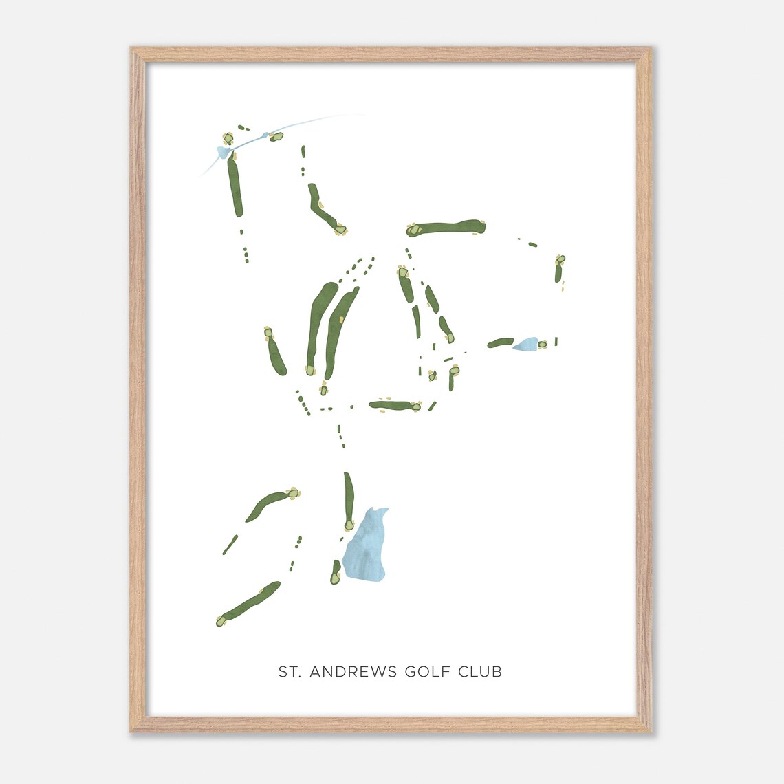 St Andrews Golf Club Modern Minimalist Course Map Art Poster - Image 2