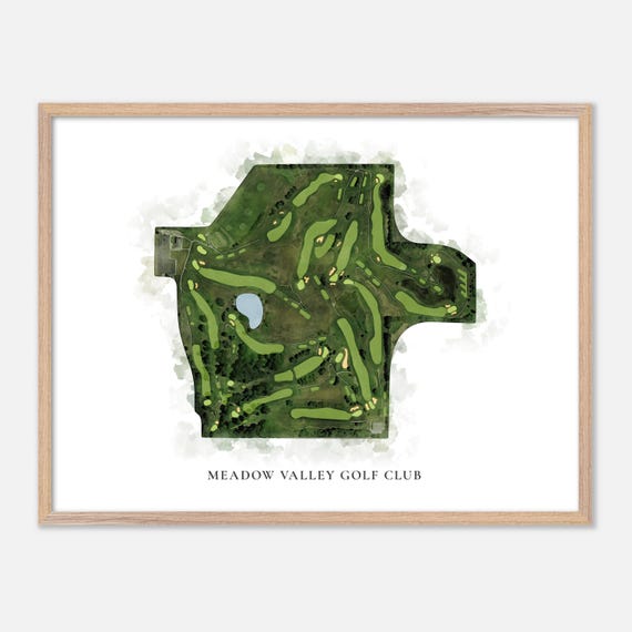 Meadow Valley Golf Club In Middlebury Indiana Classic Watercolor Map Golfer Gift Golf Wall Art Golf Poster Print Course Layout