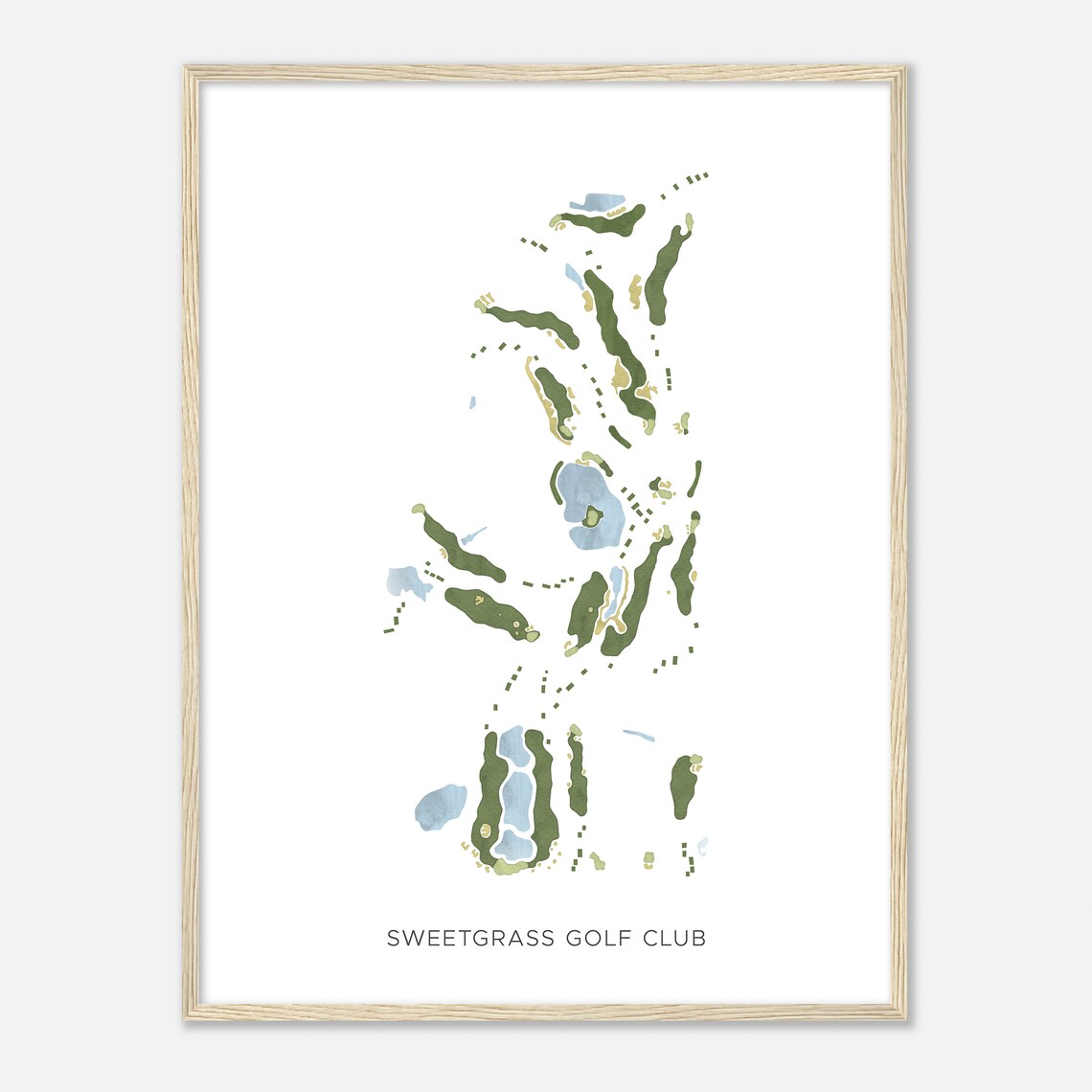 Sweetgrass Golf Club Michigan Modern Watercolor Map Print - Image 2
