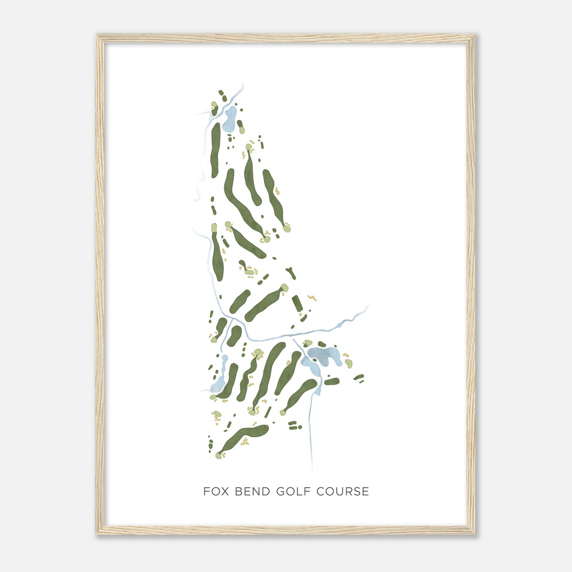 Fox Bend Golf Course Illinois Modern Watercolor Map Golfer Gift Golf Wall Art Golf Poster Print Course Layout - Image 2