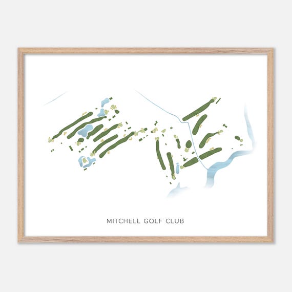 Mitchell Golf Club In Mitchell Canada Modern Watercolor Map Golfer Gift Golf Wall Art Golf Poster Print Course Layout