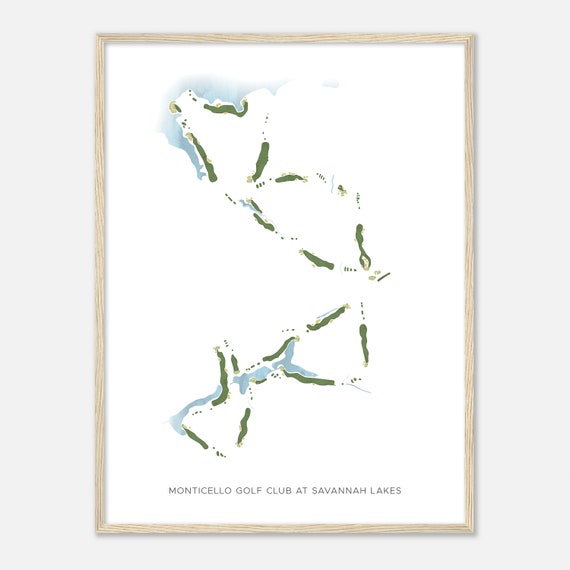 Monticello Golf Club At Savannah Lakes South Carolina Modern Watercolor Map Golfer Gift Golf Wall Art Golf Poster Print