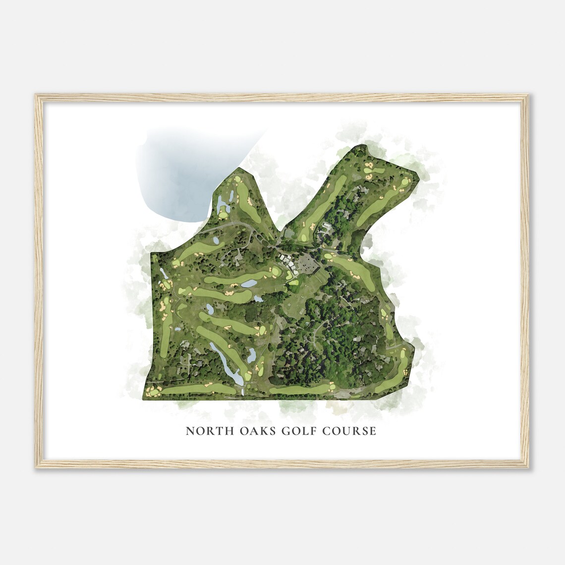 North Oaks Golf Course Minnesota Watercolor Map Art Print - Image 2