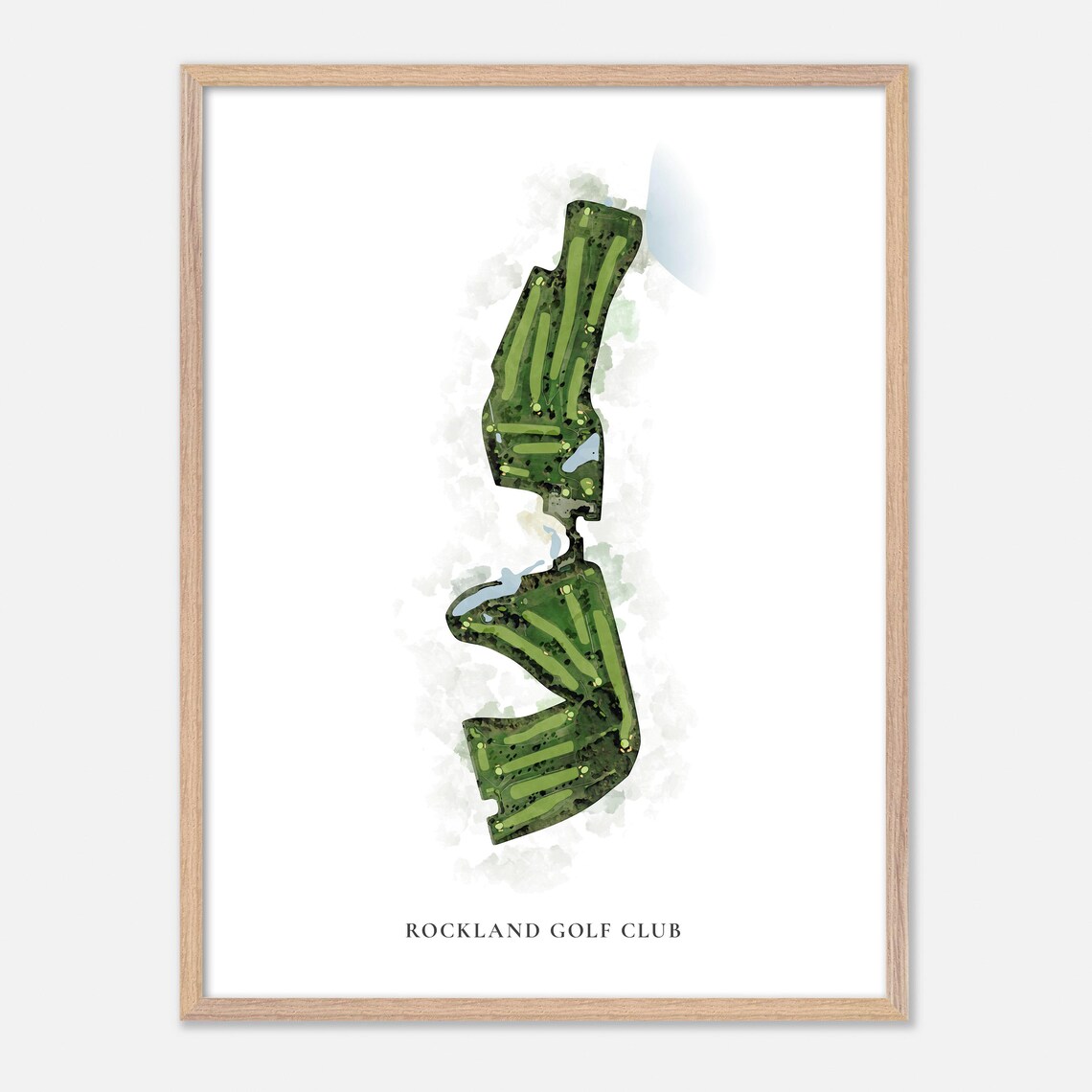 Rockland Golf Club Rockland ME Classic Watercolor Golf Map Poster - Image 2