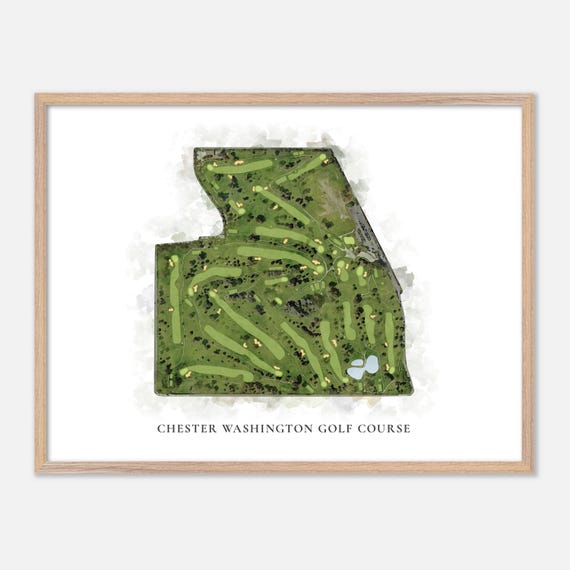 Chester Washington Golf Course In Los Angeles California Classic Watercolor Map Golfer Gift Golf Wall Art Golf Poster Print