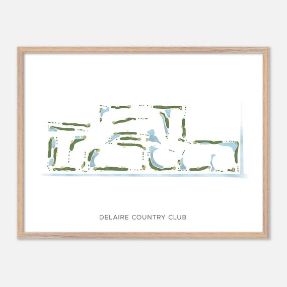 Delaire Country Club In Delray Beach Florida Modern Watercolor Map Golfer Gift Golf Wall Art Golf Poster Print Course Layout