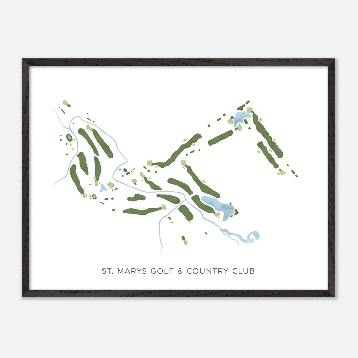 St Marys Golf Country Club Saint Marys Modern Watercolor Map Poster - Image 4