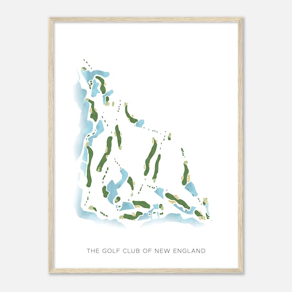 The Golf Club Of New England New Hampshire Modern Watercolor Map Golfer Gift Golf Wall Art Golf Poster Print Course Layout