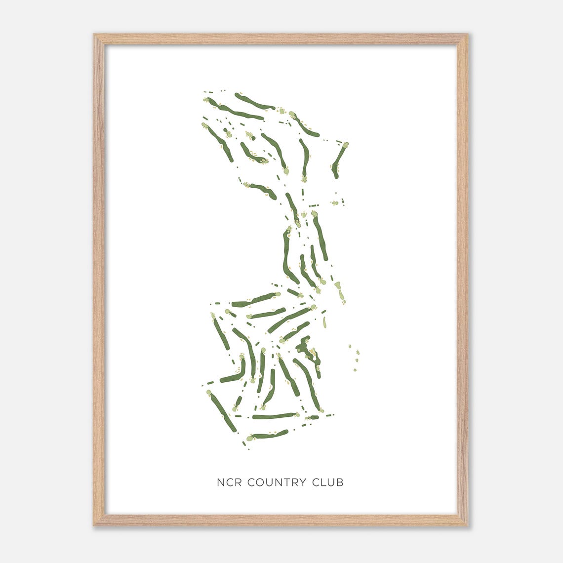 NCR Country Club Kettering Ohio Modern Watercolor Course Map Poster - Image 2
