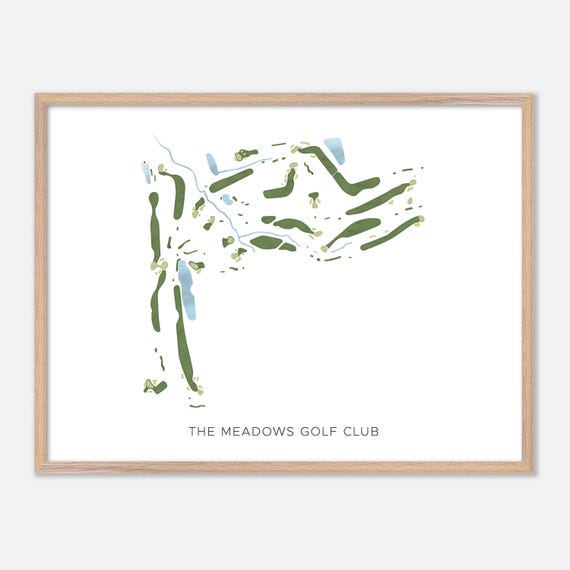 The Meadows Golf Club In Litchfield Maine Modern Watercolor Map Golfer Gift Golf Wall Art Golf Poster Print Course Layout