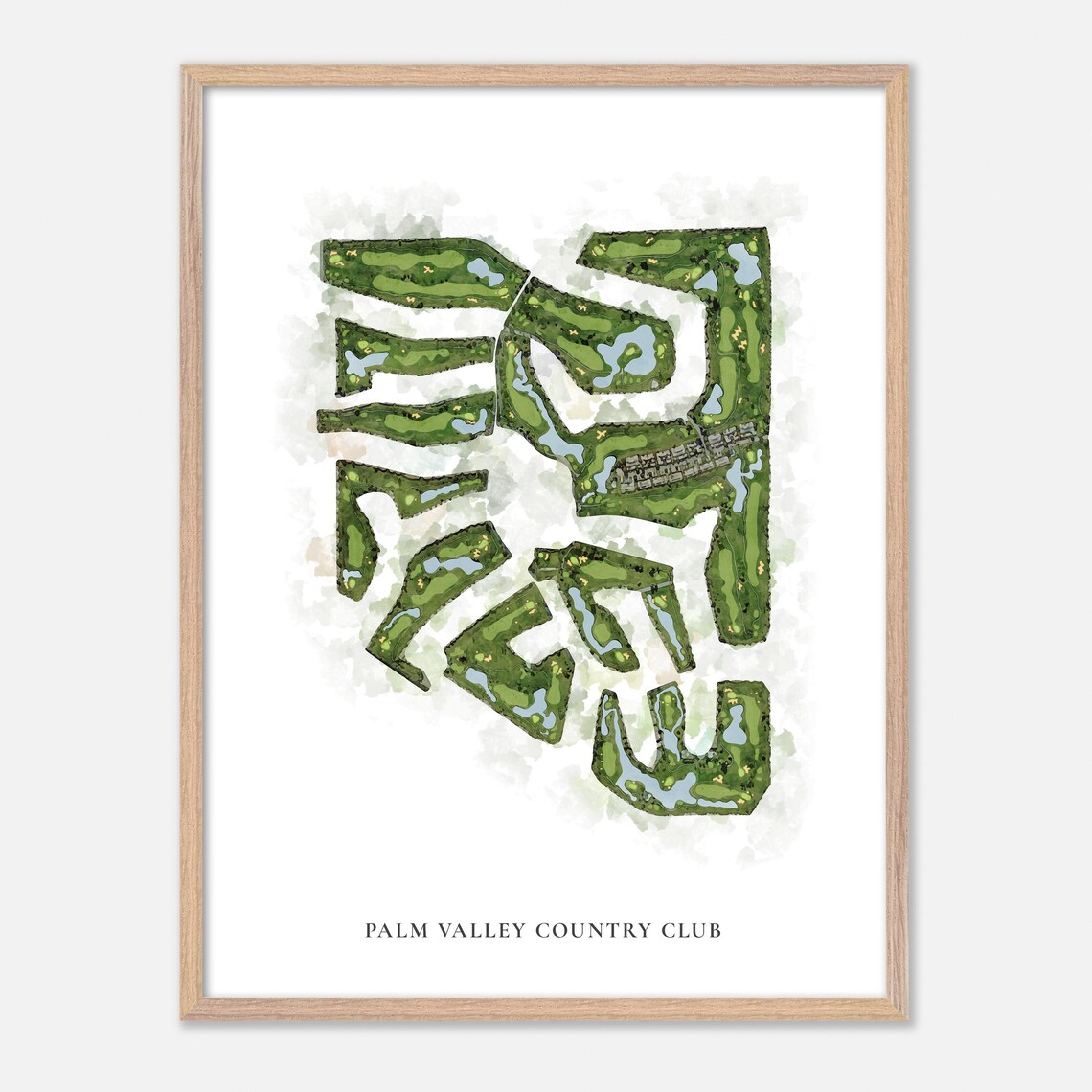 Palm Valley Country Club Palm Desert Classic Watercolor Map Poster - Image 2