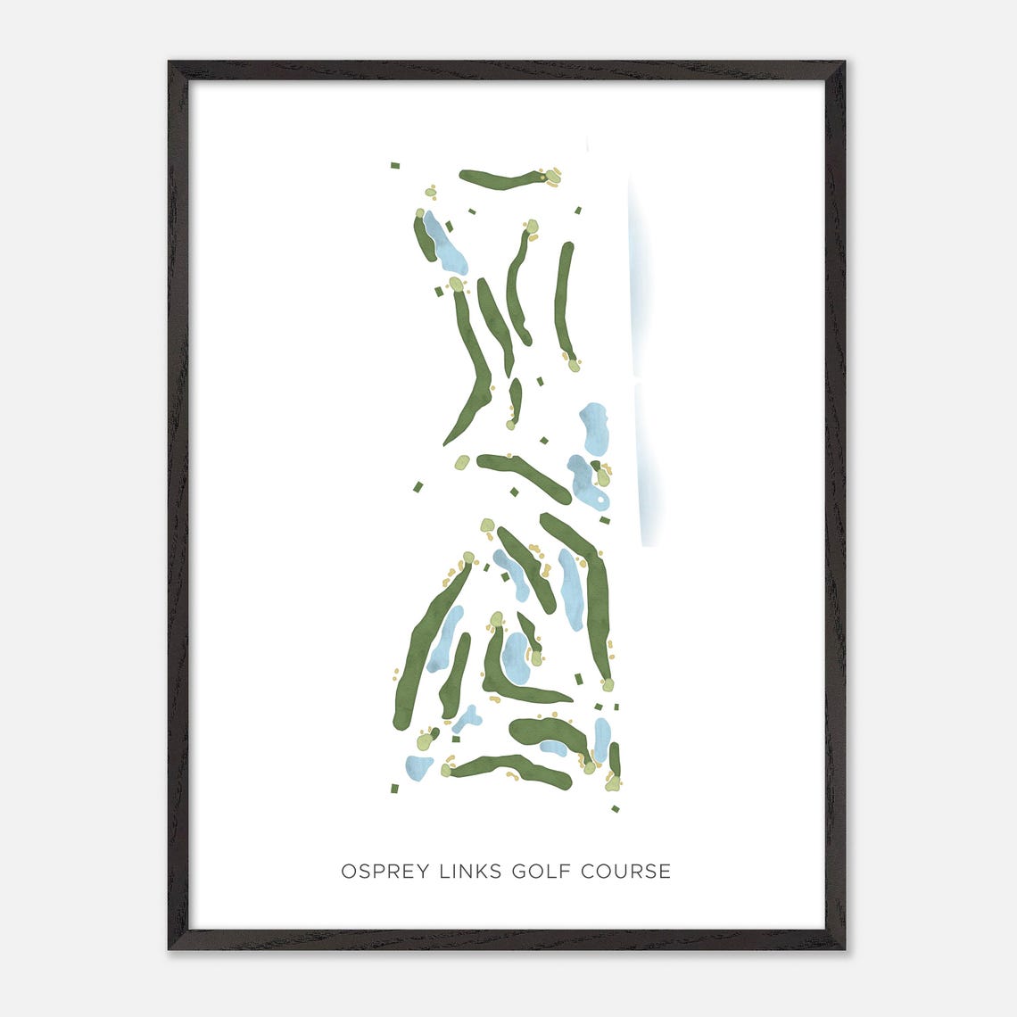 Osprey Links Golf Course Canada Minimalist Watercolor Golf Map Poster - Image 2