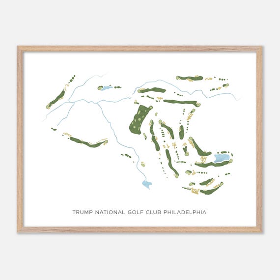 Trump National Golf Club Philadelphia In Pine Hill New Jersey Modern Watercolor Map Golfer Gift Golf Wall Art Golf Poster Print