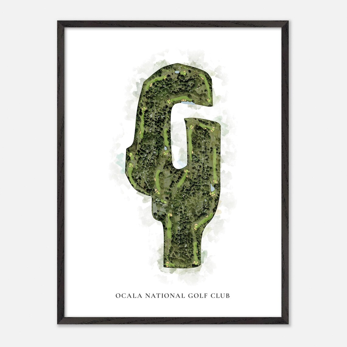 Ocala National Golf Club Ocala Florida Classic Watercolor Poster - Image 3