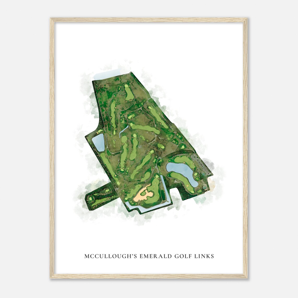 Mcculloughs Emerald Golf Links New Jersey Classic Watercolor Map Golfer Gift Golf Wall Art Golf Poster Print Course Layout - Image 2