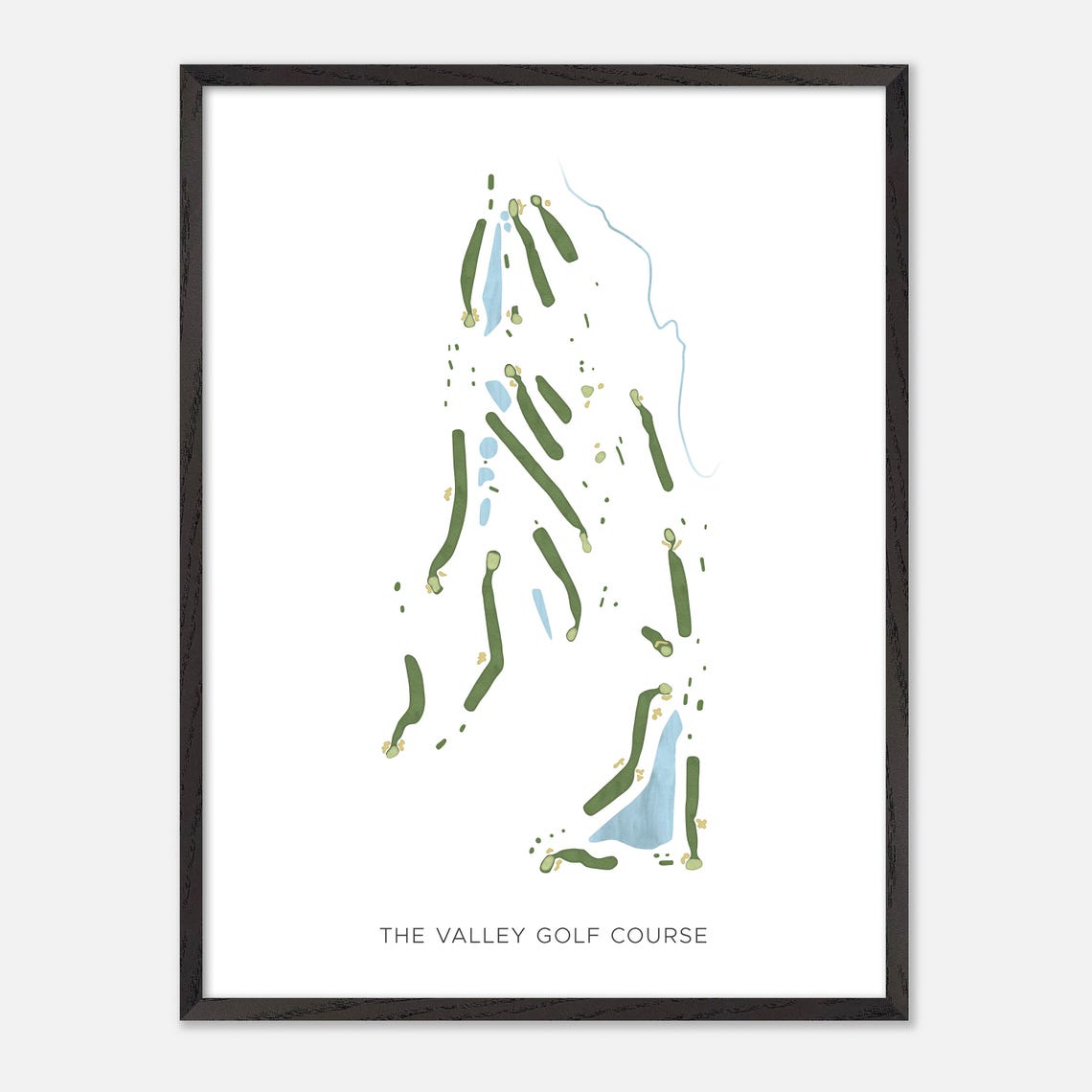The Valley Golf Course Minimalist Green Fairways Map Art Poster - Image 3