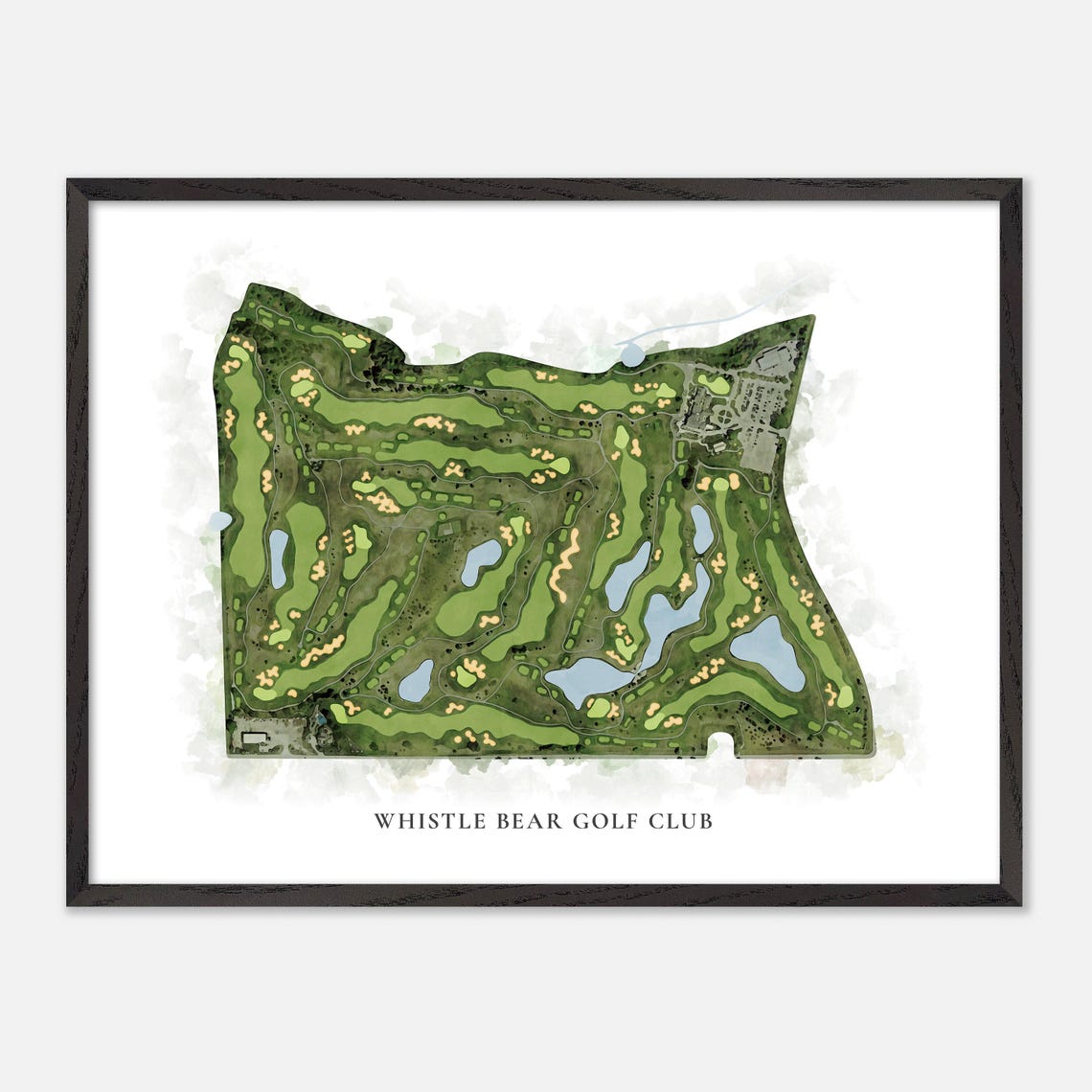 Whistle Bear Golf Club Canada Classic Watercolor Course Map Poster - Image 4