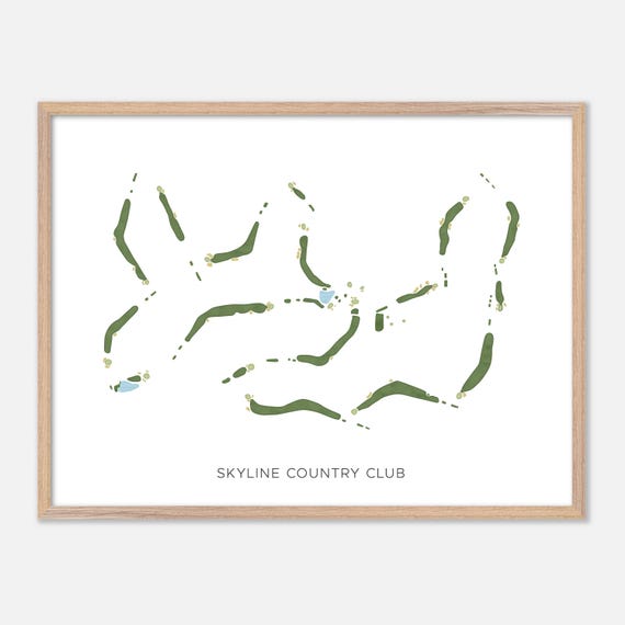 Skyline Country Club In Tucson Arizona Modern Watercolor Map Golfer Gift Golf Wall Art Golf Poster Print Course Layout