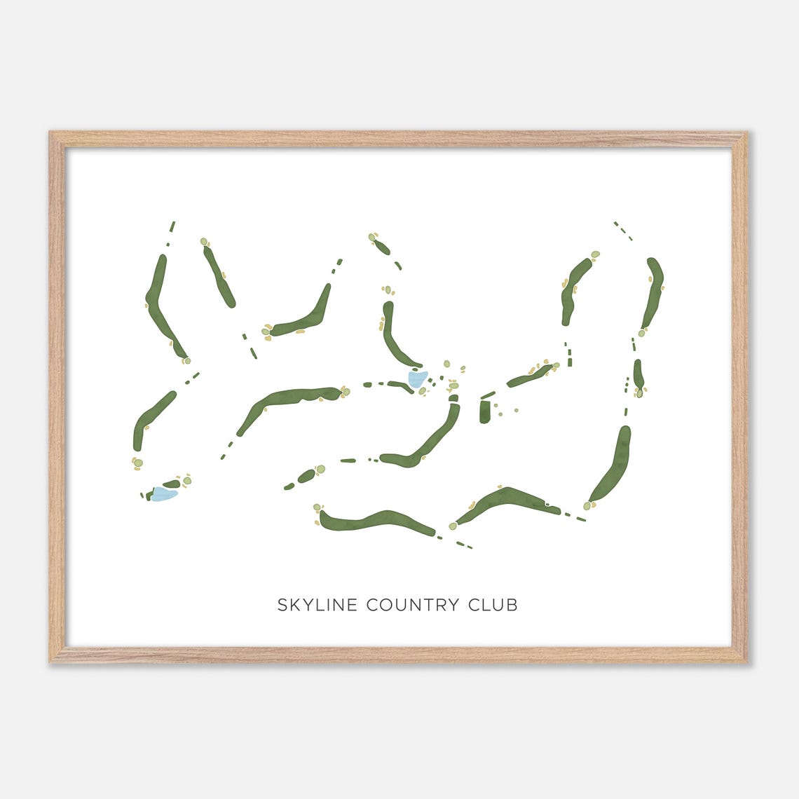 Skyline Country Club Modern Minimalist Golf Course Map Poster