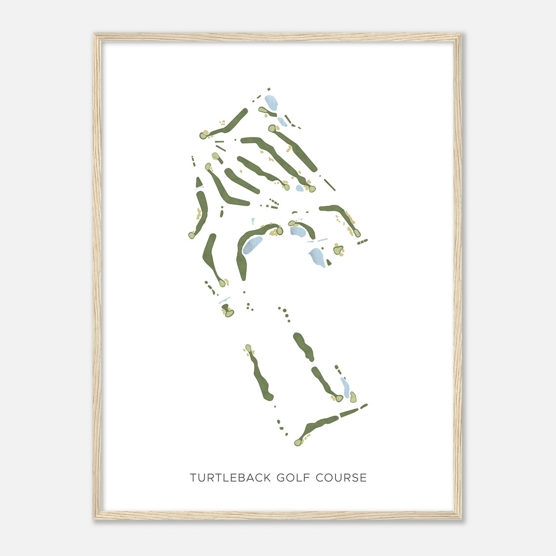 Turtleback Golf Course Modern Minimalist Golf Course Map Poster - Image 2