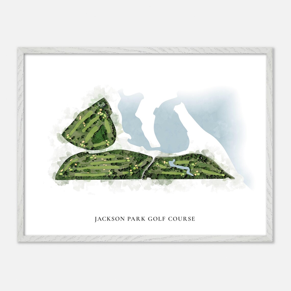 Jackson Park Golf Course Chicago Illinois Classic Watercolor Map Poster - Image 4