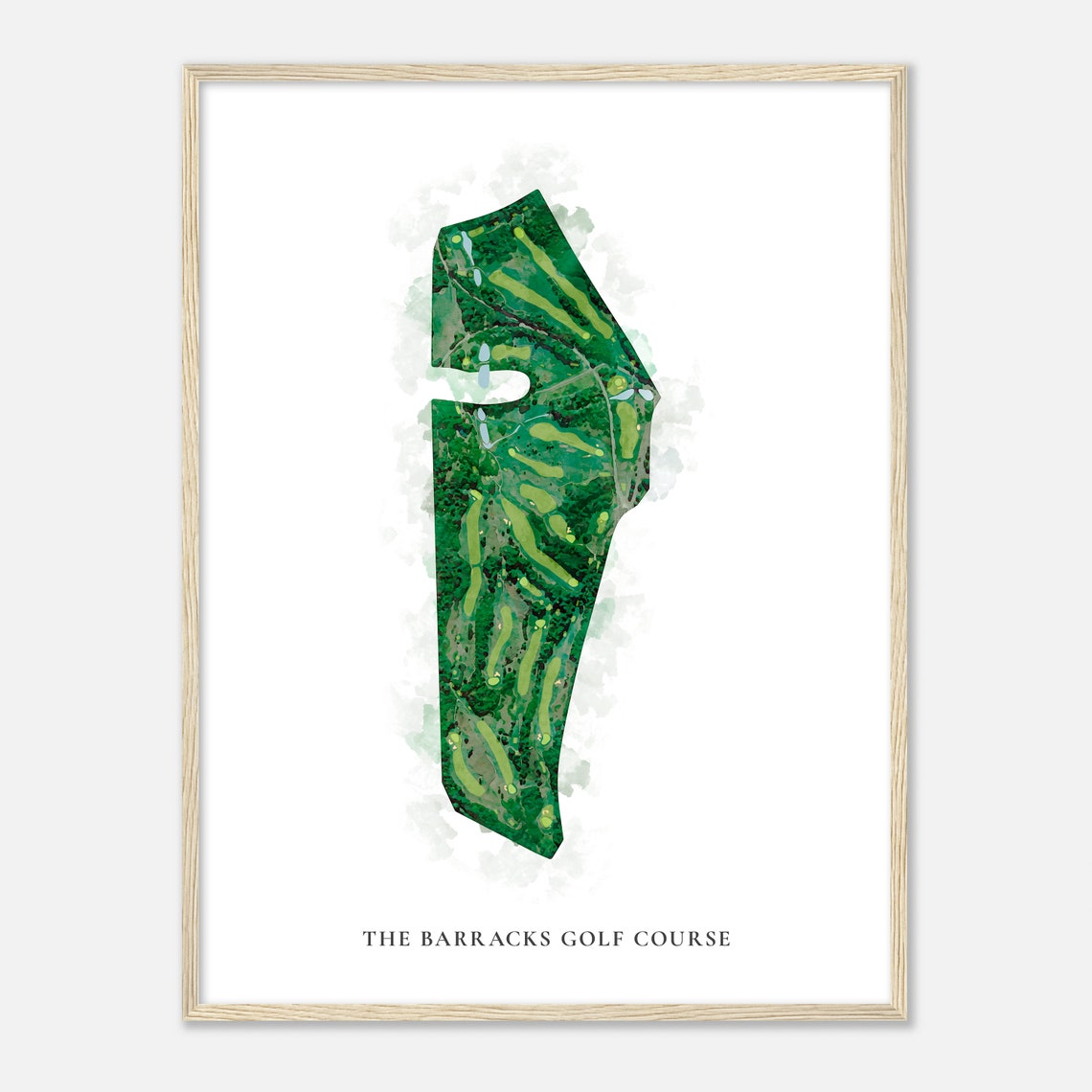 The Barracks Golf Course Satellite Aerial Watercolor Map Layout Poster - Image 2