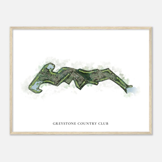 Greystone Country Club Classic Watercolor Fairway Golf Map Poster