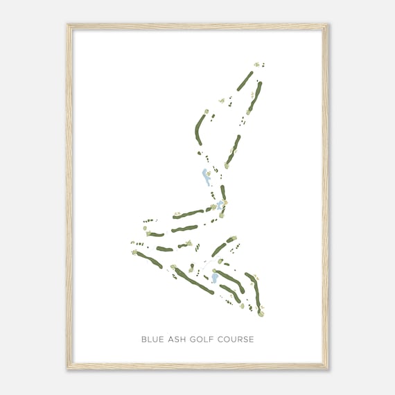Blue Ash Golf Course Ohio Modern Watercolor Map Golfer Gift Golf Wall Art Golf Poster Print Course Layout