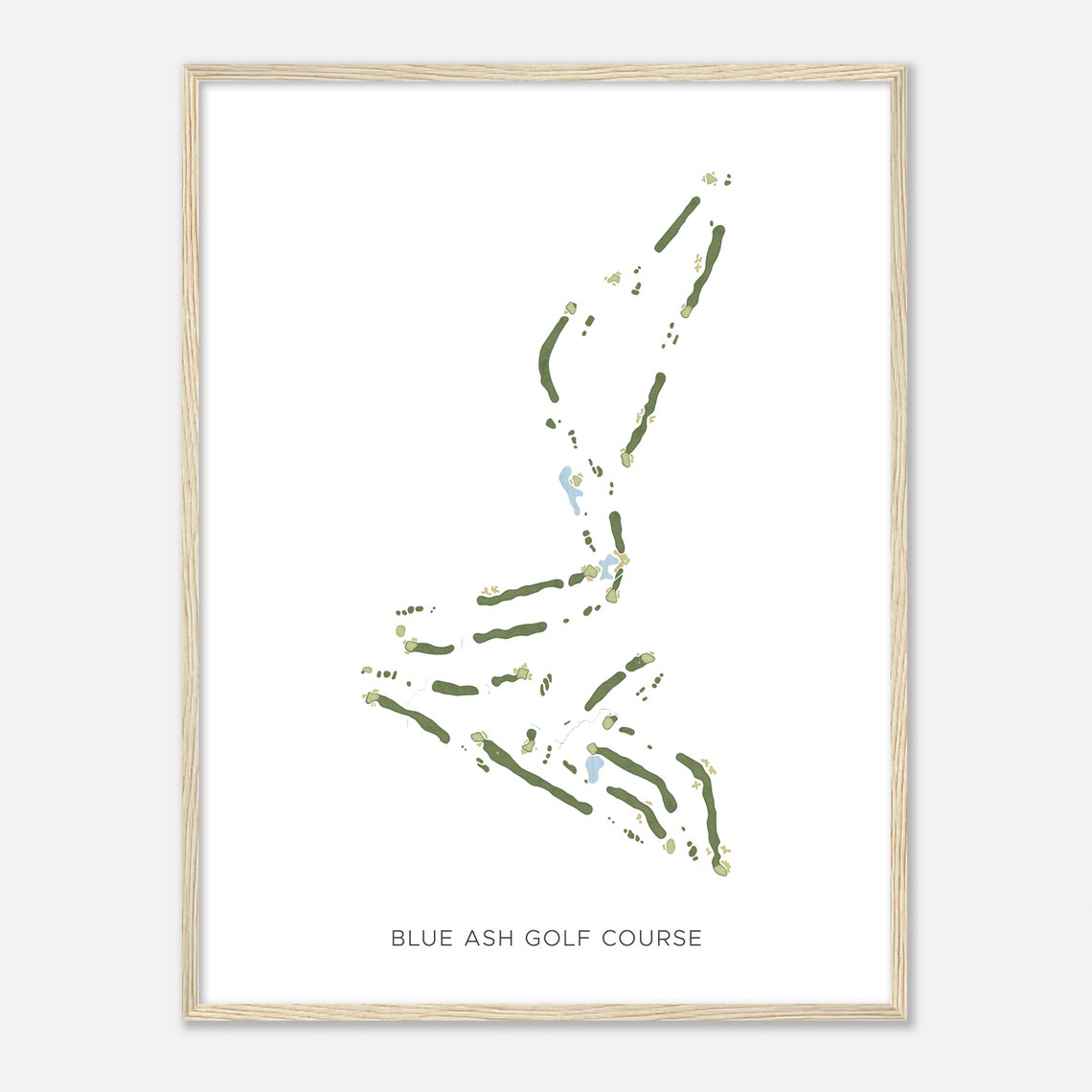 Blue Ash Golf Course Ohio Minimalist Watercolor Golf Map Art Poster