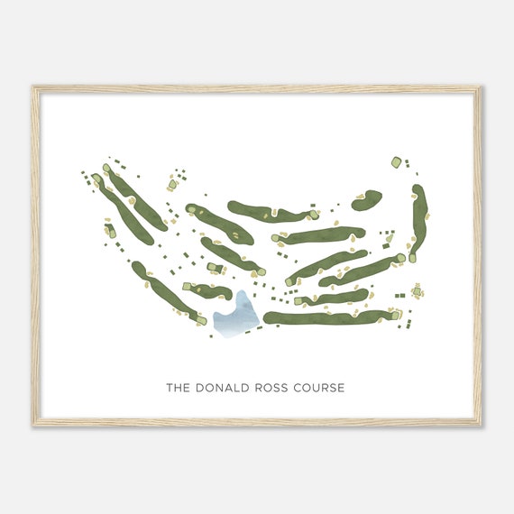 The Donald Ross Course Indiana Modern Watercolor Map Golfer Gift Golf Wall Art Golf Poster Print Course Layout
