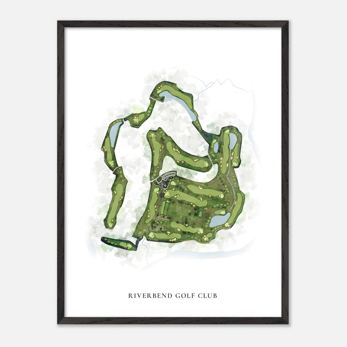 Riverbend Golf Club Canada Classic Watercolor Golf Map Poster - Image 2