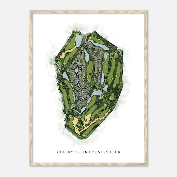 Cherry Creek Country Club Colorado Classic Watercolor Map Golfer Gift Golf Wall Art Golf Poster Print Course Layout