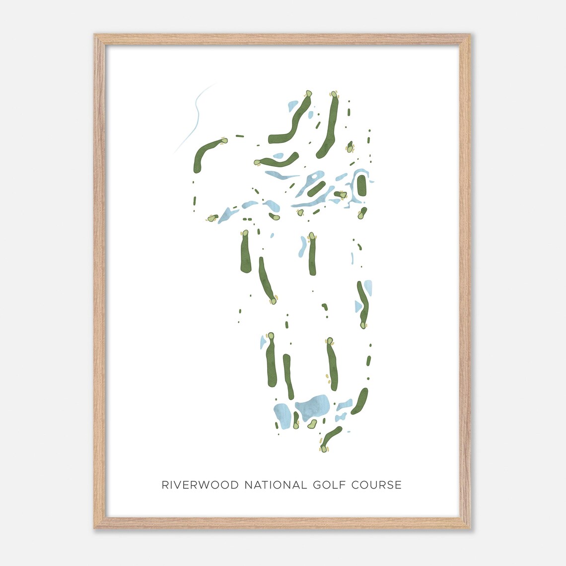 Riverwood National Golf Course Minnesota Modern Watercolor Map Poster - Image 2