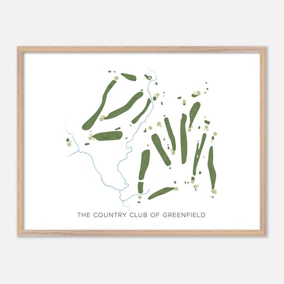 The Country Club Of Greenfield In Greenfield Massachusetts Modern Watercolor Map Golfer Gift Golf Wall Art Golf Poster Print