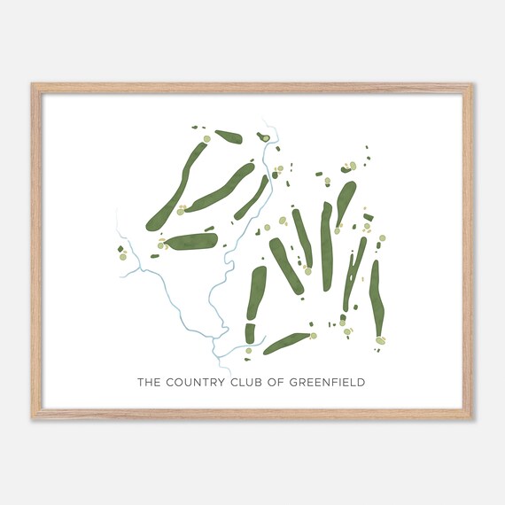 The Country Club of Greenfield Modern Watercolor Course Map Poster