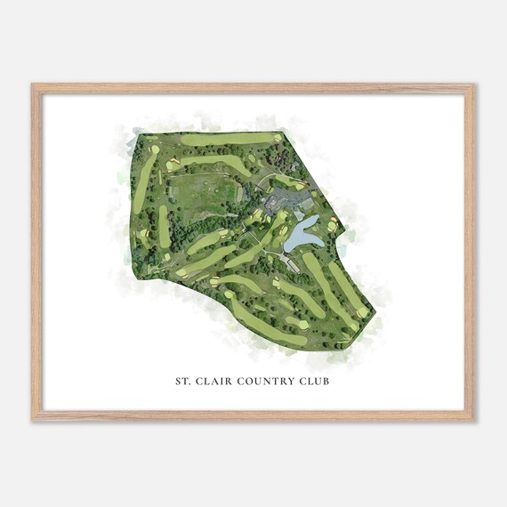 St. Clair Country Club Belleville Illinois Classic Watercolor Poster