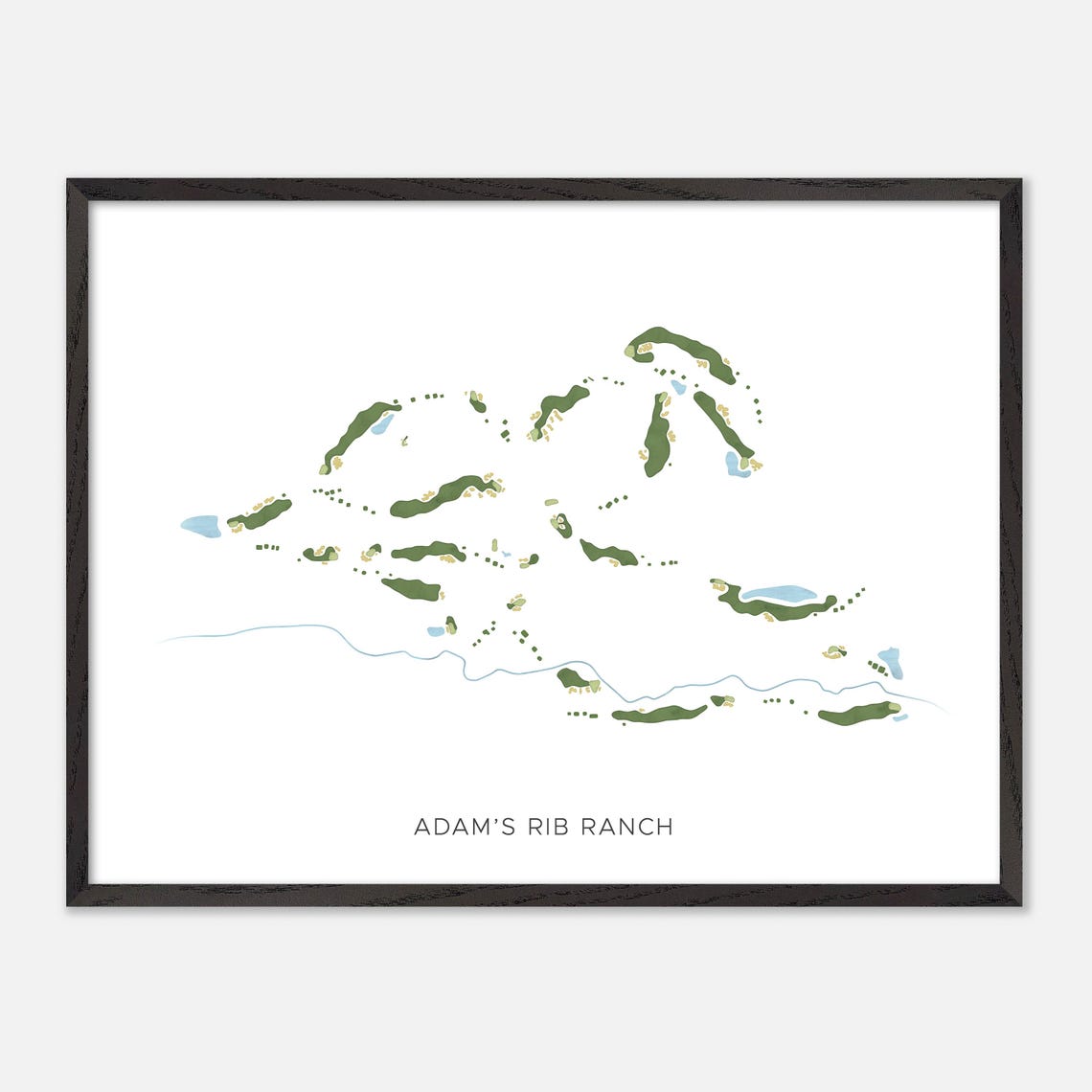 Adam's Rib Ranch Colorado Modern Watercolor Golf Course Map Poster - Image 5