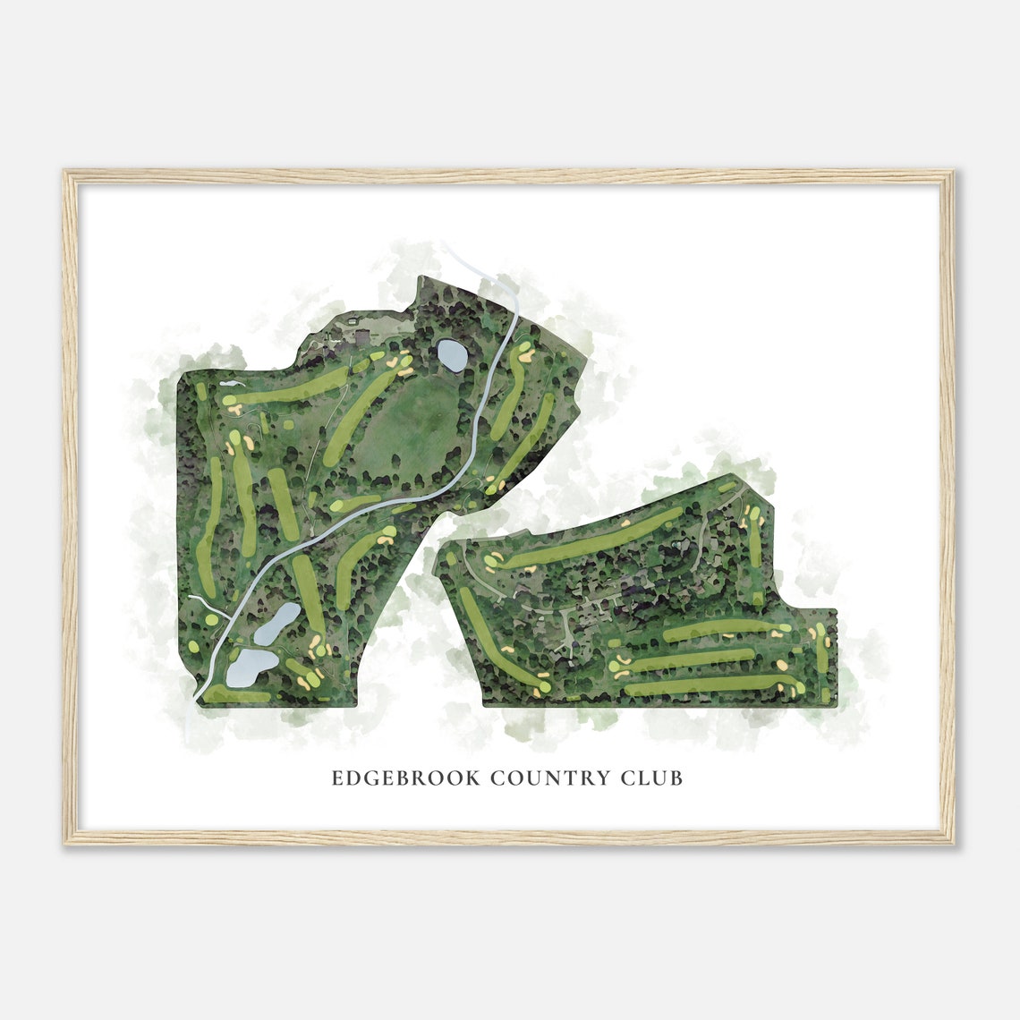 Edgebrook Country Club Watercolor Golf Course Map Golfer Gift Poster - Image 2